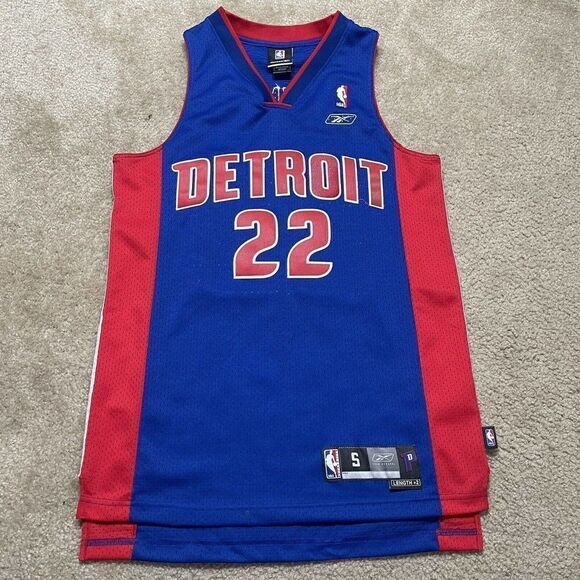 Tayshaun Prince Detroit Pistons Reebok Swingman Stitched Jersey Small Length +2 - Picture 1 of 11